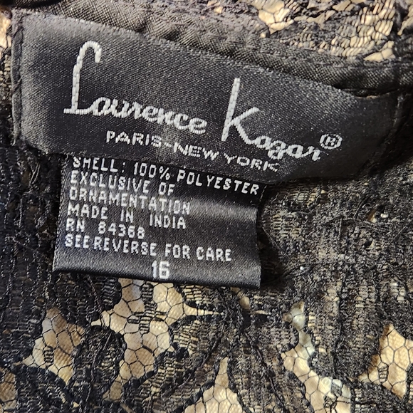 Lawrence Kazar vintage black dress lace jacket set size 16 - Picture 11 of 15